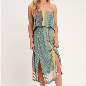 O’Neill strapless striped dress.